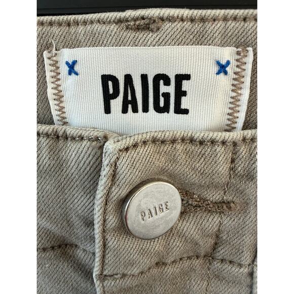 PAIGE Mayslie Jogger Jeans Women’s Size 25 Taupe Stretch Utility Denim Pants - Picture 4 of 11